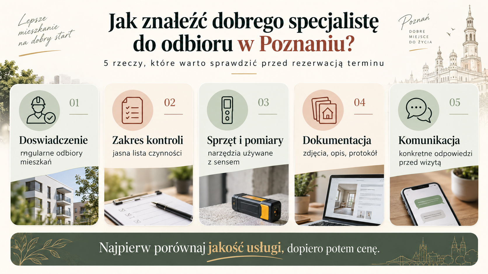 Pięć bramek wyboru dobrego specjalisty do odbioru mieszkania